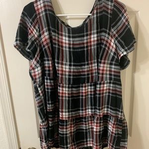 Torrid plaid blouse like new